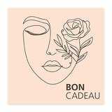 Bon cadeau visage femme rose 12x12cm + enveloppe adh. - Bons cadeaux