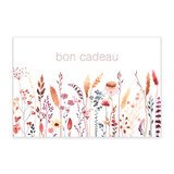 Bon cadeau rect. fleurs séchées pastel 17x11,5cm + enveloppe - Bons cadeaux