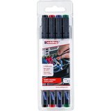 Set marqueurs de câble Edding E-8407 - 4 stylos noir / rouge / bleu / vert - pointe ronde fine 0,3mm