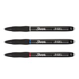 Stylos gel Noir/Bleu/Rouge Sharpie S-Gel Rétractables pointe 0.7mm - Lot de 3