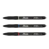Stylos gel Noir/Bleu/Rouge Sharpie S-Gel Rétractables pointe 0.7mm - Lot de 3