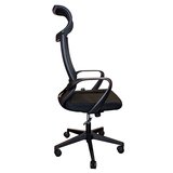 Fauteuil de bureau SYDNEY haut dossier noir – appui-tête fixe - mécanisme basculant centré