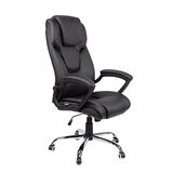 Fauteuil de bureau CHICAGO basculant centré, haut dossier, appui-tête, base métal chromé