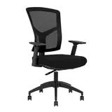 Siège de bureau ergonomique Napoli noir – synchrone 4 positions, assise extra-large