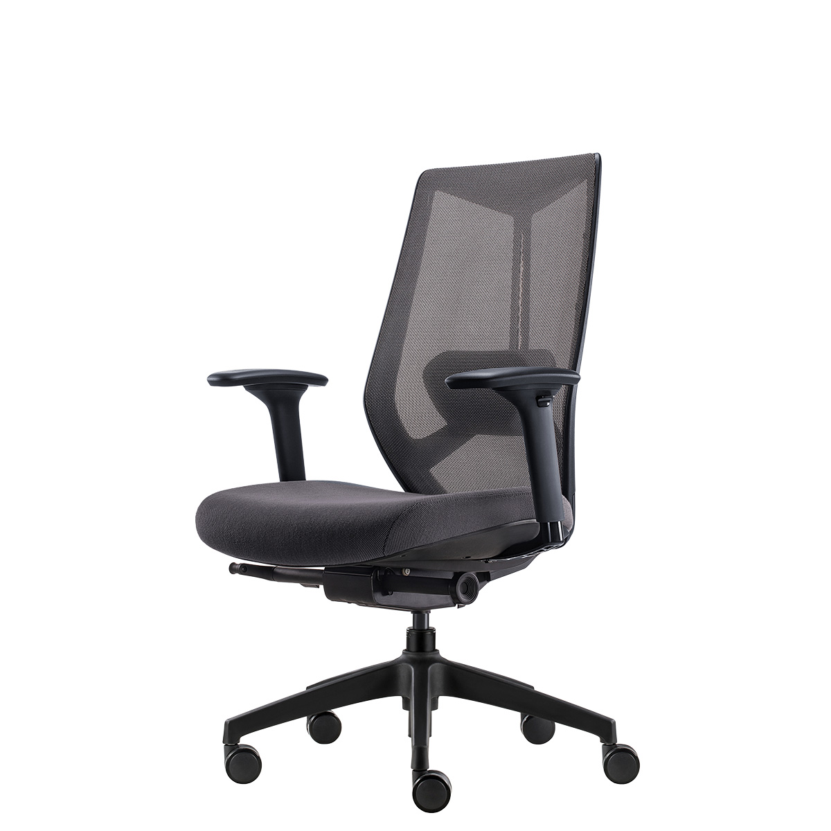 Siège de bureau design Arco Claudio Bellini synchrone 4 positions accoudoirs 3D - Noir