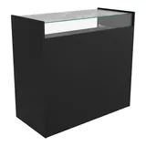 Comptoir vitrine noir 3 tablettes + 1 séparation 109,5 x 53 x H 102,5 cm