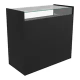 Comptoir vitrine noir 3 tablettes + 1 séparation 109,5 x 53 x H 102,5 cm