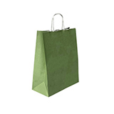Sacs kraft vert tilleul à poignées torsadées 19+8x23,5cm 90g/m² (x50)