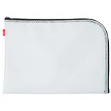 Pochette universelle de rangement B5 SIGN EVA Mesh – blanc ajouré & zip noir – L 29 x H 22,5 cm