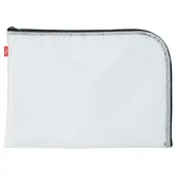 Pochette universelle de rangement A6 SIGN EVA Mesh – blanc ajouré & zip noir – L 21 x H 16 cm