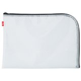 Pochette universelle de rangement A4 SIGN EVA Mesh – blanc ajouré & zip noir – L 34 x H 24,5 cm - Porte-blocs et Porte-documents