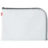 Pochette universelle de rangement A4 SIGN EVA Mesh – blanc ajouré & zip noir – L 34 x H 24,5 cm