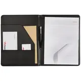 Conférencier A4 Sign Simili Cuir Noir avec Bloc-Notes