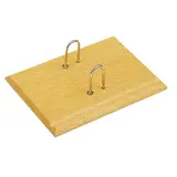 Support socle bloc éphéméride bois verni avec 2 arceaux métal