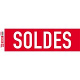 Affiche Soldes horizontale rouge / blanc 84 x 25 cm - Affiche Soldes magasin