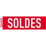 Affiche Soldes horizontale rouge / blanc 84 x 25 cm - Affiche Soldes magasin