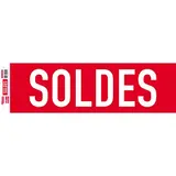 Affiche Soldes horizontale rouge / blanc 84 x 25 cm - Affiche Soldes magasin