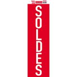 Affiche Soldes verticale rouge / blanc 25 x 84 cm - Affiche Soldes magasin
