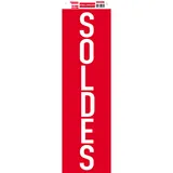 Affiche Soldes verticale rouge / blanc 25 x 84 cm - Affiche Soldes magasin
