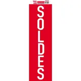 Affiche Soldes verticale rouge / blanc 25 x 84 cm - Affiche Soldes magasin