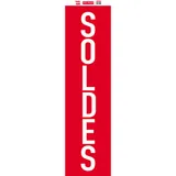 Affiche Soldes verticale rouge / blanc 40 x 154 cm - Affiche Soldes magasin