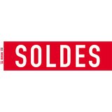 Affiche Soldes horizontale rouge / blanc 154 x 40 cm - Affiche Soldes magasin