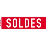 Affiche Soldes horizontale rouge / blanc 154 x 40 cm - Affiche Soldes magasin