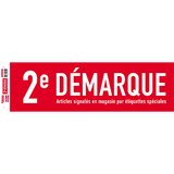 Affiche Soldes 2ème démarque horizontale rouge / blanc 84 x 25 cm 170g/m²