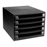 Bloc de classement 5 tiroirs Eco Black noir 38,7 × 28,4 × 21,8 cm