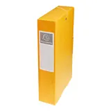 Boîte de classement A4 Dos 60 mm fermeture élastique carte lustrée Exabox - Jaune