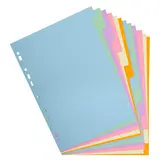Intercalaires A4 12 positions neutres couleurs pastels carte recyclée 170g Exacompta Forever - Intercalaires carton