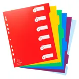 Intercalaires A4 maxi 6 positions Onglets inscriptibles Polypropylène Opaque Semi-Rigide - Exacompta
