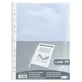 Pochette perforée transparente A4 polypropylène grainé 4/100 Exacompta - Paquet de 100