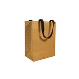 Sac luxe kraft brun / noir à poignées papier – L 18 x P 10 x H 23 cm – Paquet de 10 - Sacs kraft luxe