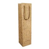 Sac 1 bouteille kraft lisse brun poignées corde coton 9,5+9,1x38,5 cm – Paquet de 10