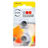 Pile bouton alcaline LR44 1,5V 145mAh 11,6mm NX 0% Hg – Pack de 2