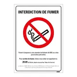 Panneau Interdiction de fumer adhésif officiel 15 x 21 cm