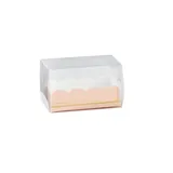 Boîte macarons rose / or couvercle transparent PET 16x5x5cm – 6 à 7 macarons - Paquet de 10