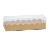 Boîte macarons couvercle transparent PET 16x5x5cm – 6 à 7 macarons - Paquet de 10