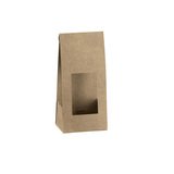 Sachet kraft brun à fenêtre découpée 7 x 5,5 x 15 cm – Paquet de 10