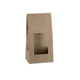 Sachet kraft brun à fenêtre découpée 11 x 6,5 x 20 cm – Paquet de 10