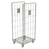 Roll conteneur 2 côtés acier zingué force 500kg - Chariots manutention