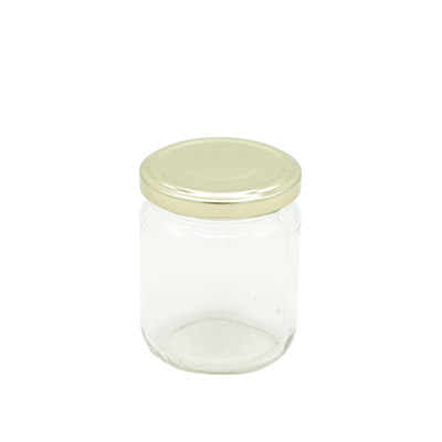 Bocal en verre 228ml avec couvercle or ø63mm – Paquet de 12