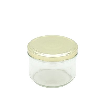 Bocal en verre 262ml avec couvercle or ø82mm – Paquet de 6