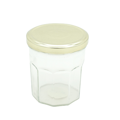 Bocal en verre 324ml avec couvercle or ø82mm – Paquet de 6