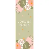 Affiche Pâques verticale motif œufs fleurs pastel 42 x 119 cm