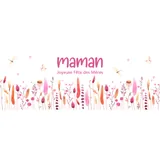 Affiche fête des mères verticale motif fleurs pastel 84 x 30 cm