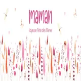 Affiche fête des mères verticale motif fleurs pastel 84 x 30 cm