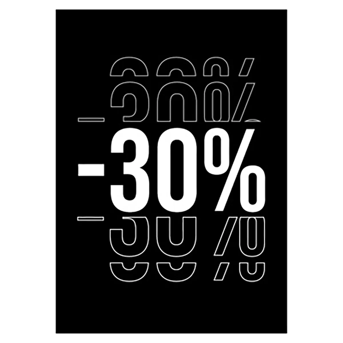 Etiquette -30% à trou 50 x 70 mm - Etiquettes Soldes - Paquet de 250