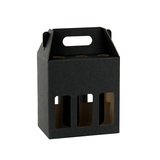 Étui bouteilles bière noir à fenêtre poignée 19x13x21cm – 6 bouteilles – Paquet de 30